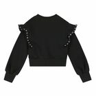 Girls Black Logo Sweatshirt, 1, hi-res
