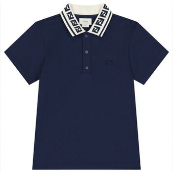 Boys Navy Logo Polo Shirt