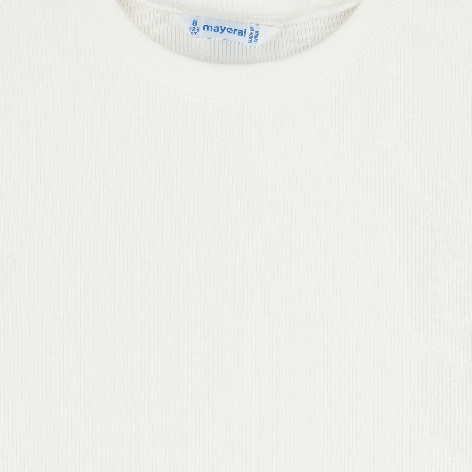 Girls Ivory Ribbed Top, 1, hi-res