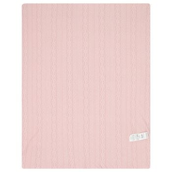 Baby Girls Ivory & Pink Teddy Bear Blanket