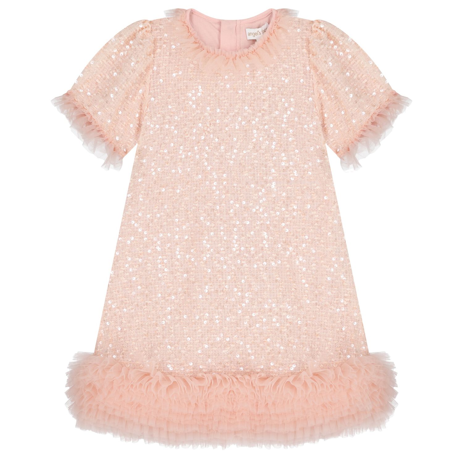 Girls Pink Embellished Dress, 1, hi-res