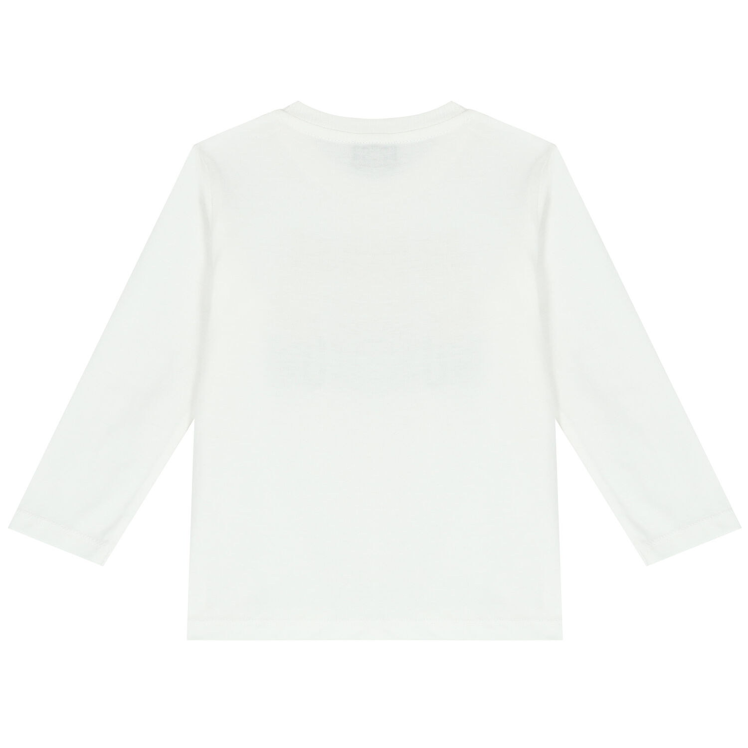 White Teddy Bear Logo Long Sleeve Top, 1, hi-res