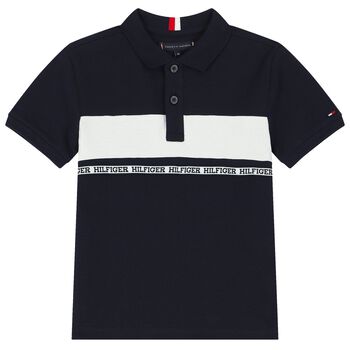 Boys Navy Blue Logo Polo Shirt
