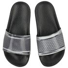 شبشب للأولاد بالشعار  باللون الأسود والفضي , 1, hi-res