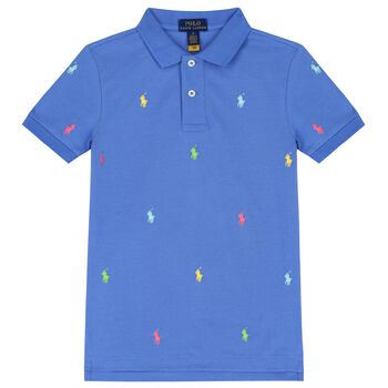 Boys Blue Logo Polo Shirt