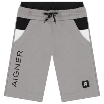 Boys Grey Logo Shorts