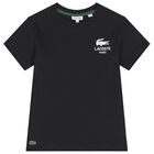 Boys Black Logo T-Shirt, 1, hi-res