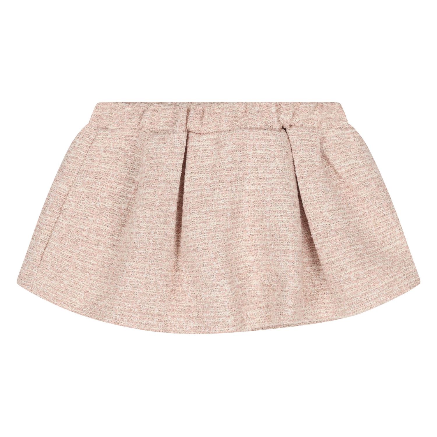Younger Girls Pink Tweed Knit Skirt Set, 1, hi-res