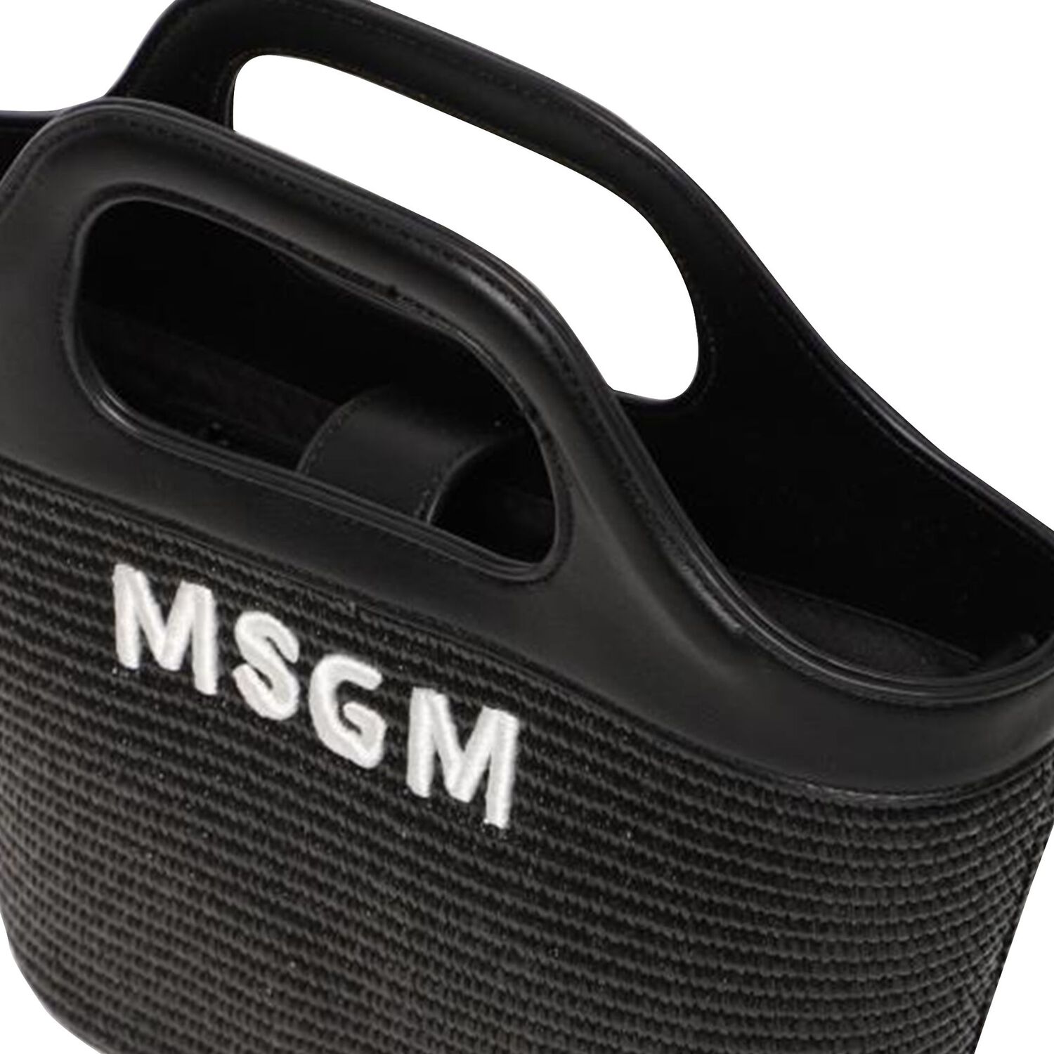 Girls Black Straw Handbag, 2, hi-res image number null