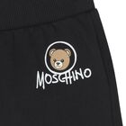 Younger Black Teddy Bear Logo Joggers, 2, hi-res