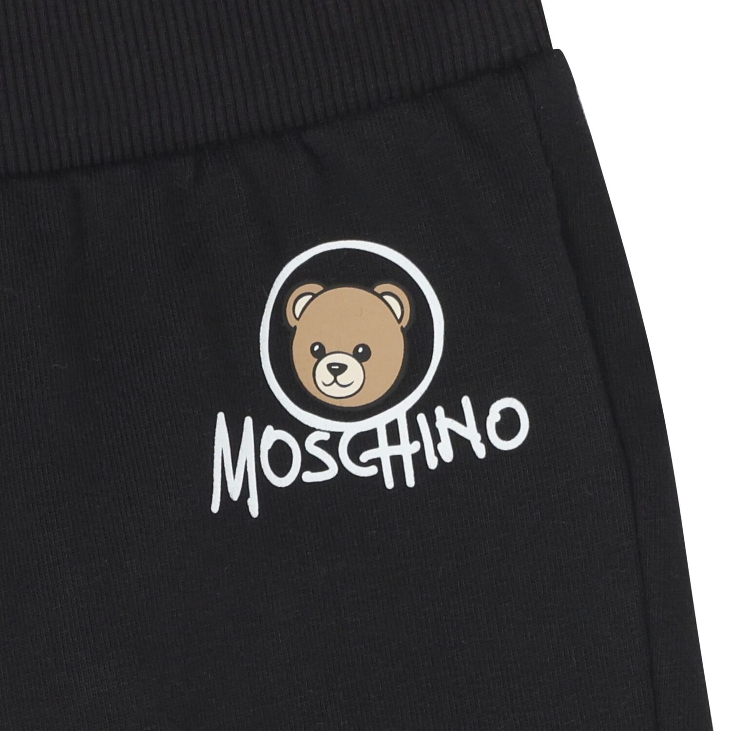 Younger Black Teddy Bear Logo Joggers, 2, hi-res