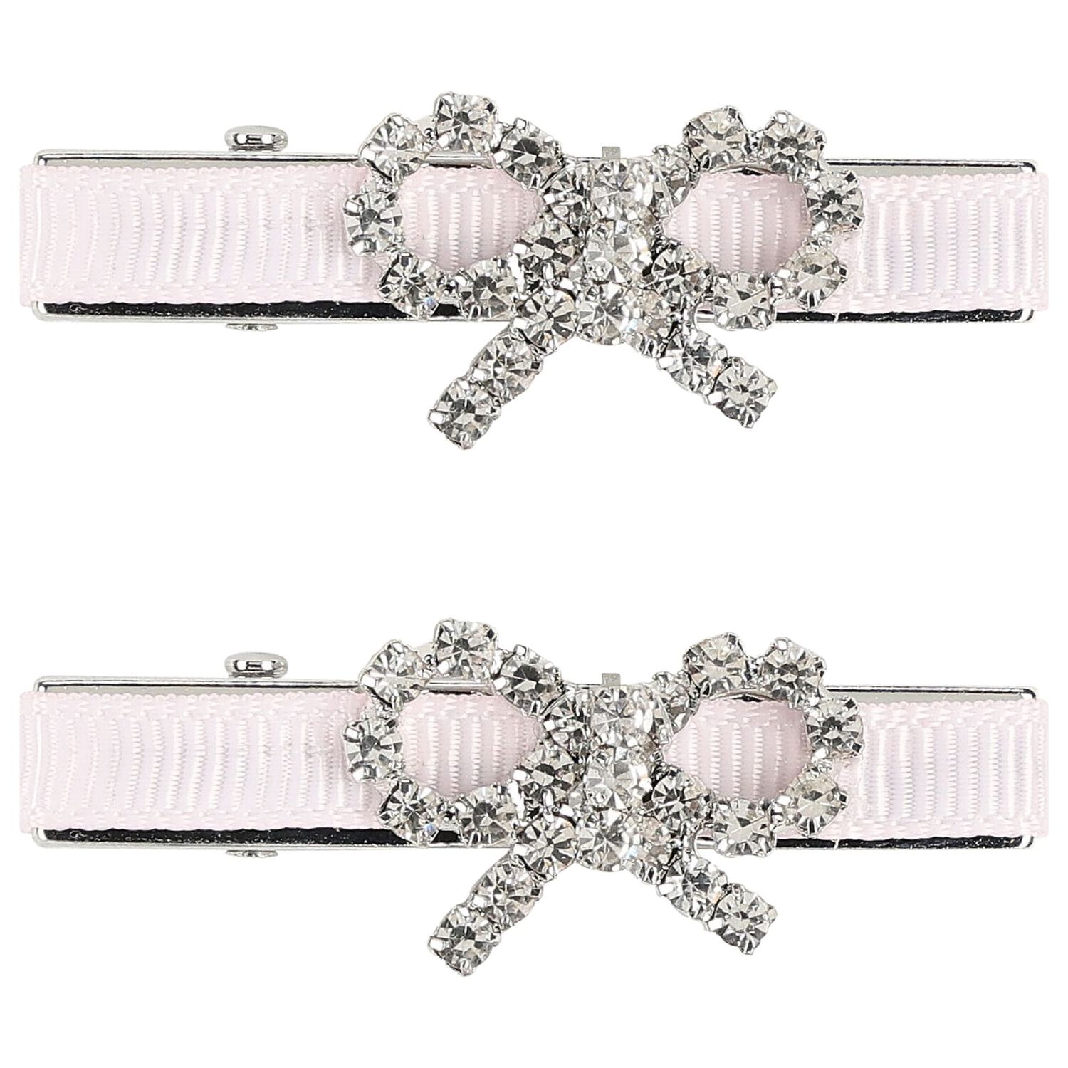 Girls Pink Embellished Bow Hair Clips ( 4 Pack ), 1, hi-res image number null