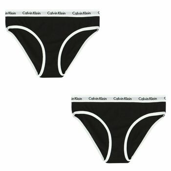 Girls Black Bikini Brief (2 Pack)