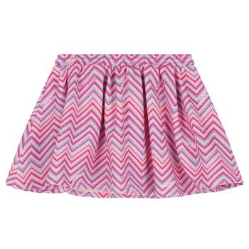 Girls Pink Zigzag Skirt