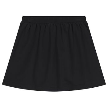 Girls Black Teddy Bear Logo Skirt