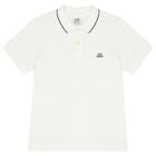 Boys White Logo Polo Shirt, 1, hi-res