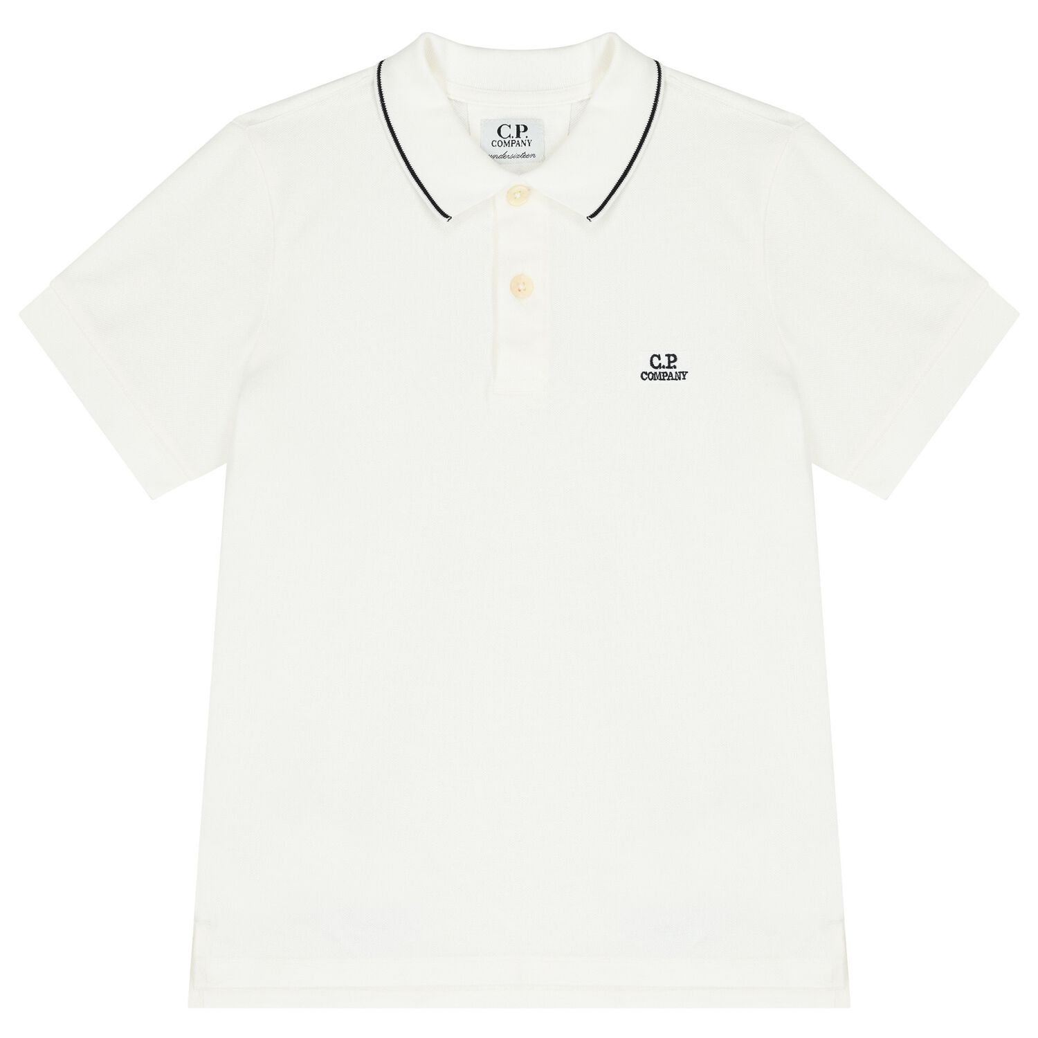 Boys White Logo Polo Shirt, 1, hi-res