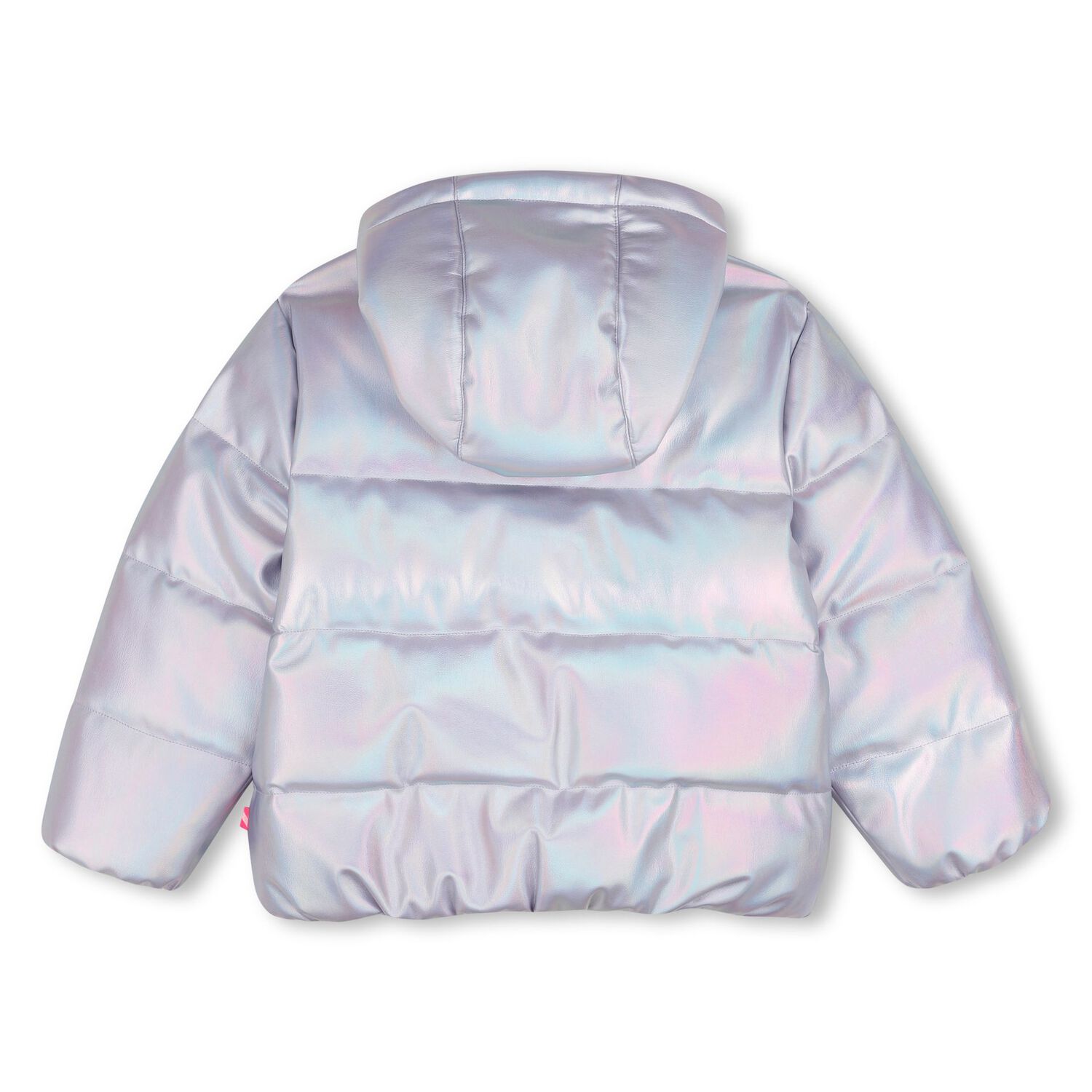 Girls Silver Iridescent Puffer Jacket, 1, hi-res