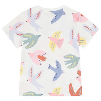 Girls White Birds T-Shirt
