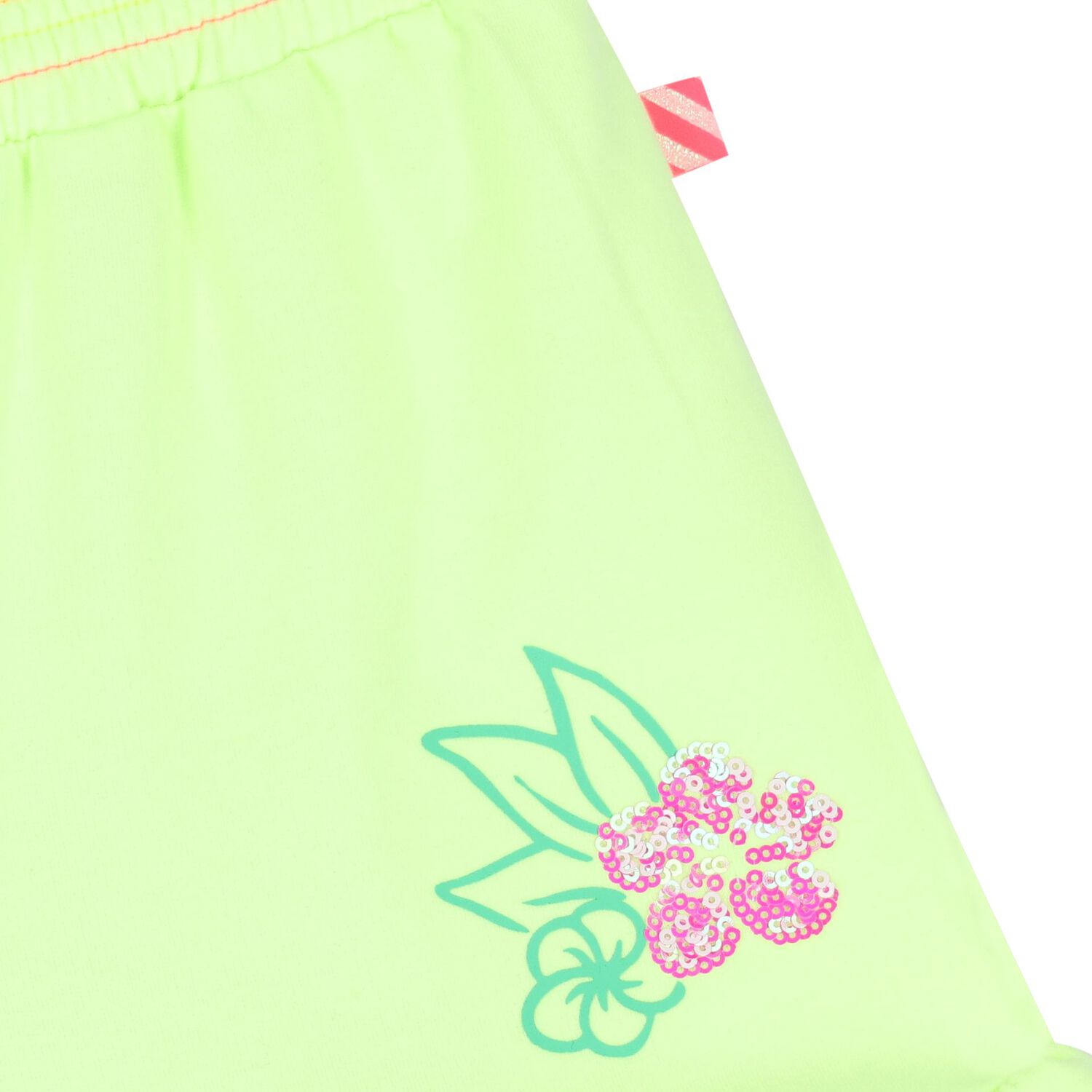 Girls Green Floral Shorts, 1, hi-res
