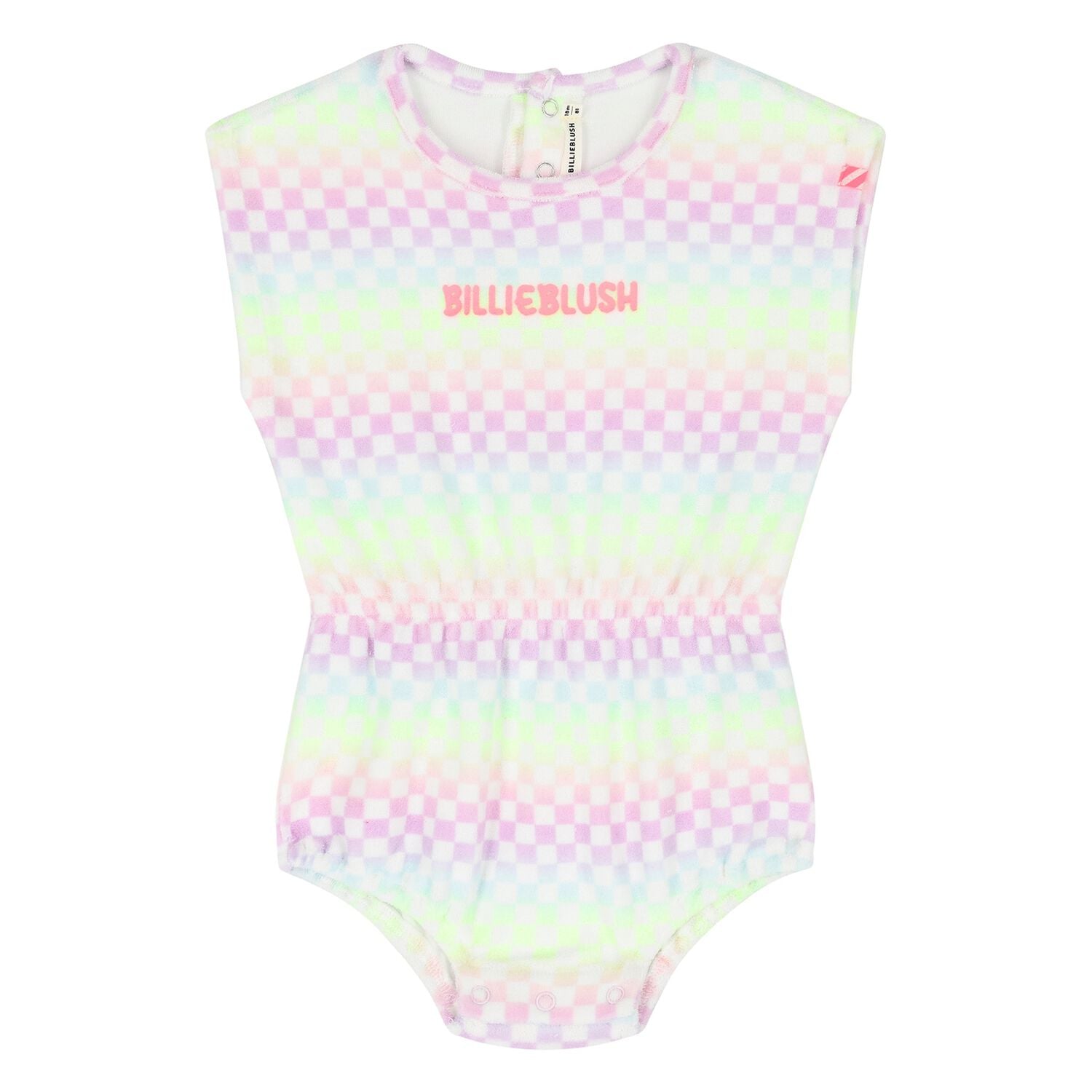 Younger Girls Multi-Coloured Checkered Playsuit, 1, hi-res