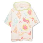 Girls White Hooded Beach Dress, 1, hi-res