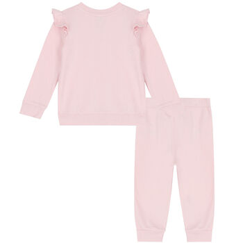 Younger Girls Pink Logo Tracksuit