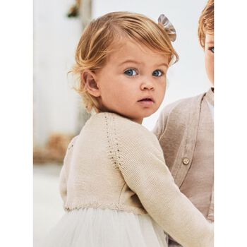 Younger Girls Beige Cardigan