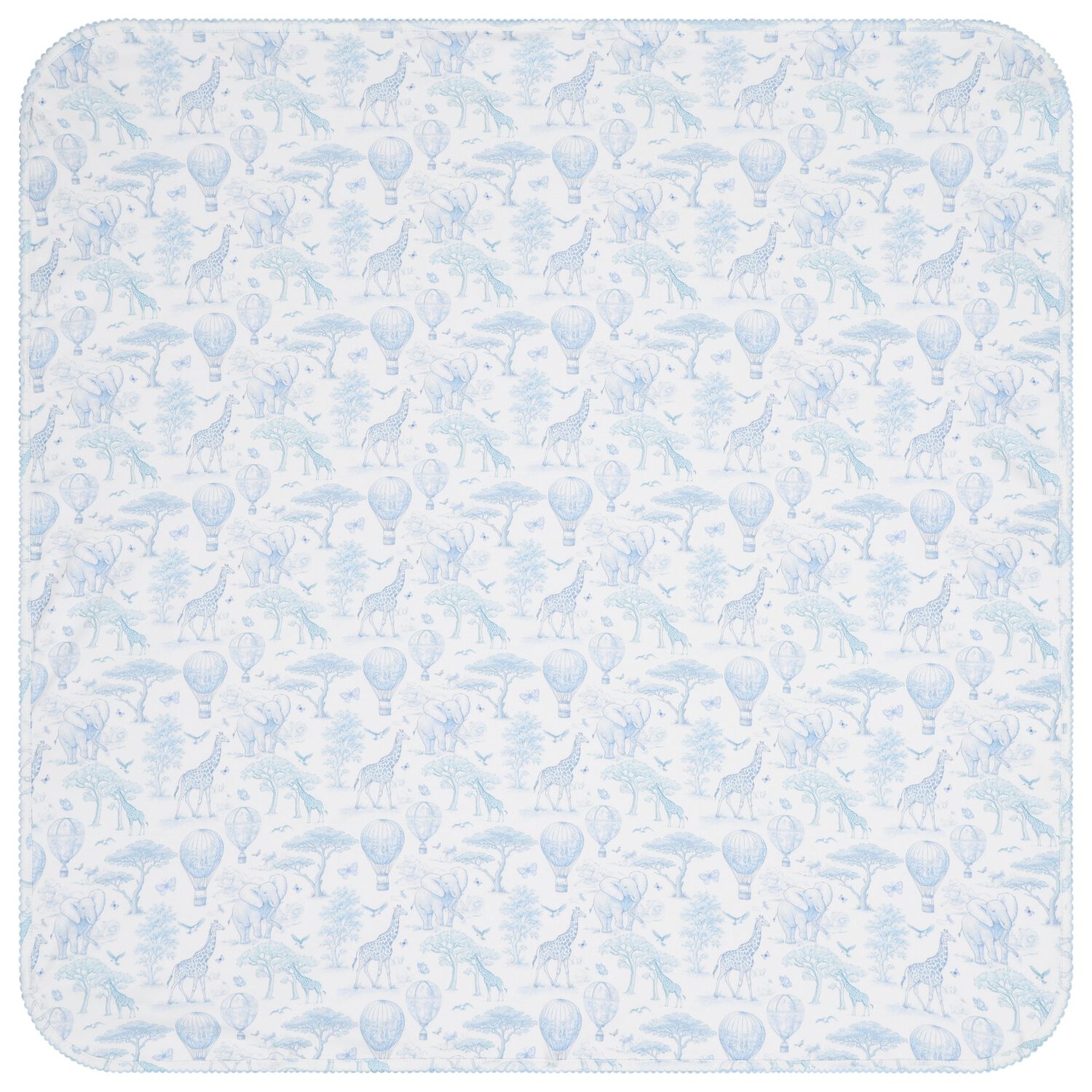 Baby Boys White & Blue Africa Blanket, 1, hi-res image number null