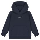 Boys Navy Blue Logo Tracksuit, 2, hi-res