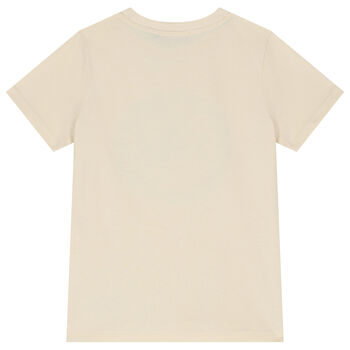 Boys Beige & Gold Logo T-Shirt
