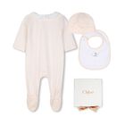 Baby Girls Pink Logo Babygrow Gift Set, 2, hi-res