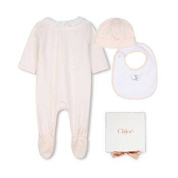 Baby Girls Pink Logo Babygrow Gift Set