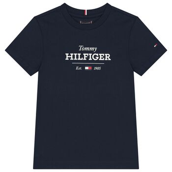 Boys Navy Blue Logo T-Shirt