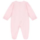 Baby Girls Pink Heart Babygrow, 2, hi-res