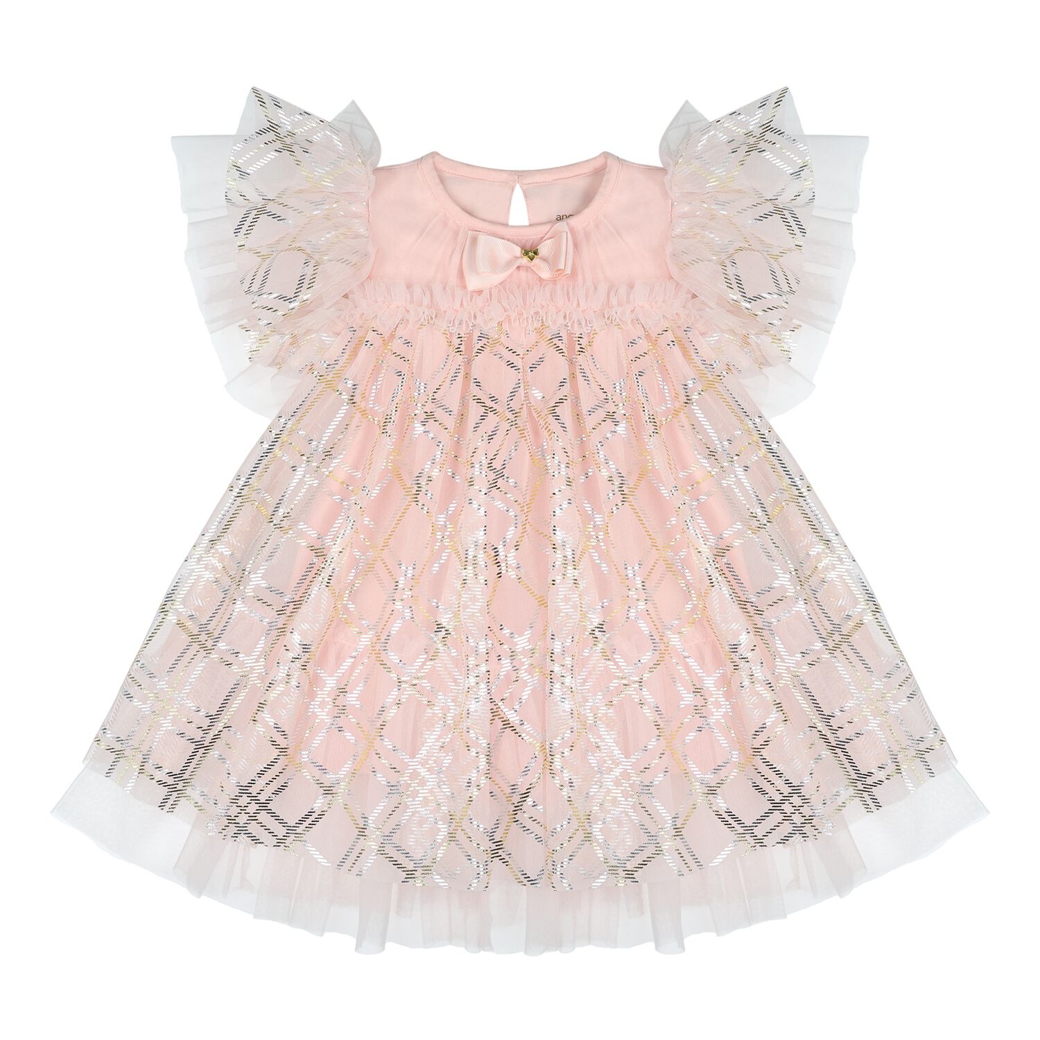 Baby Girls Pink Ruffle Tulle Marlowe Dress, 1, hi-res