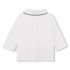 Younger Boys White Logo Polo Shirt, 1, hi-res