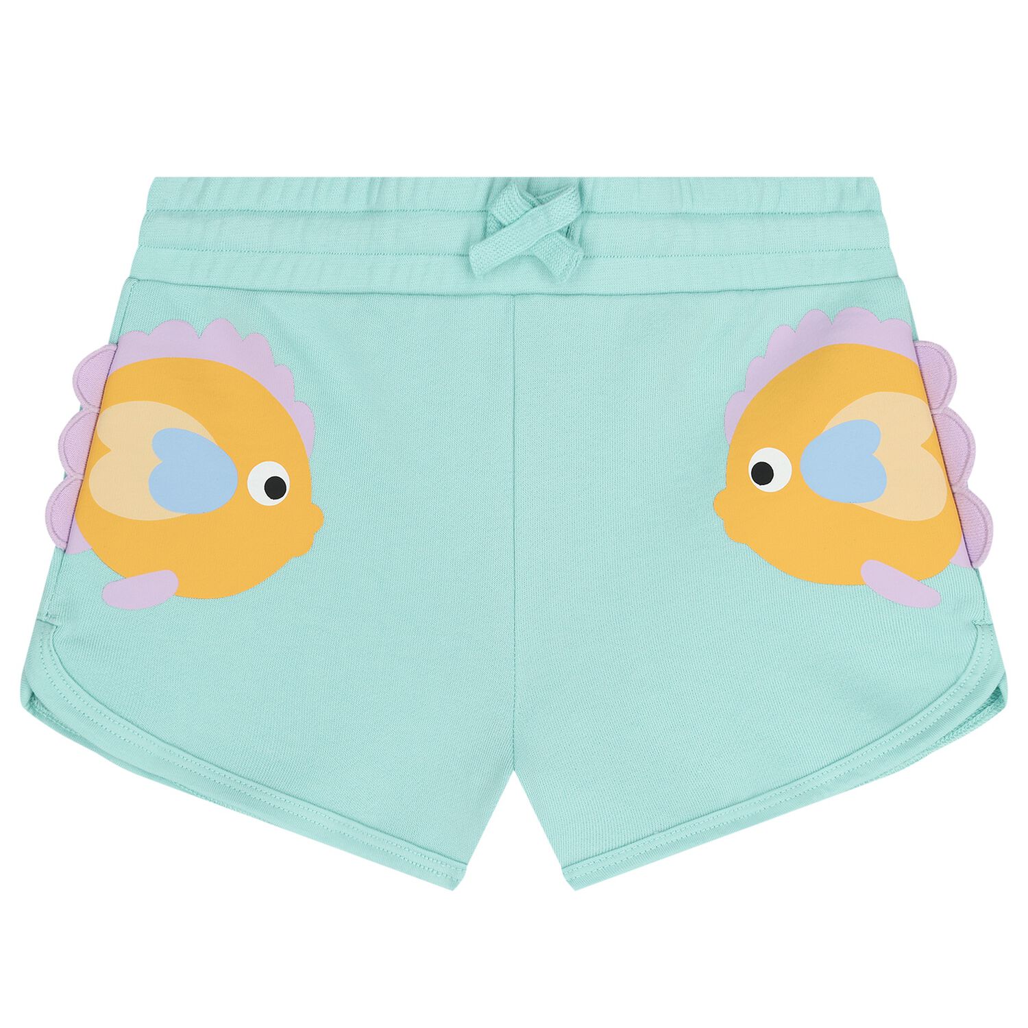 Girls Green Fish Shorts, 1, hi-res