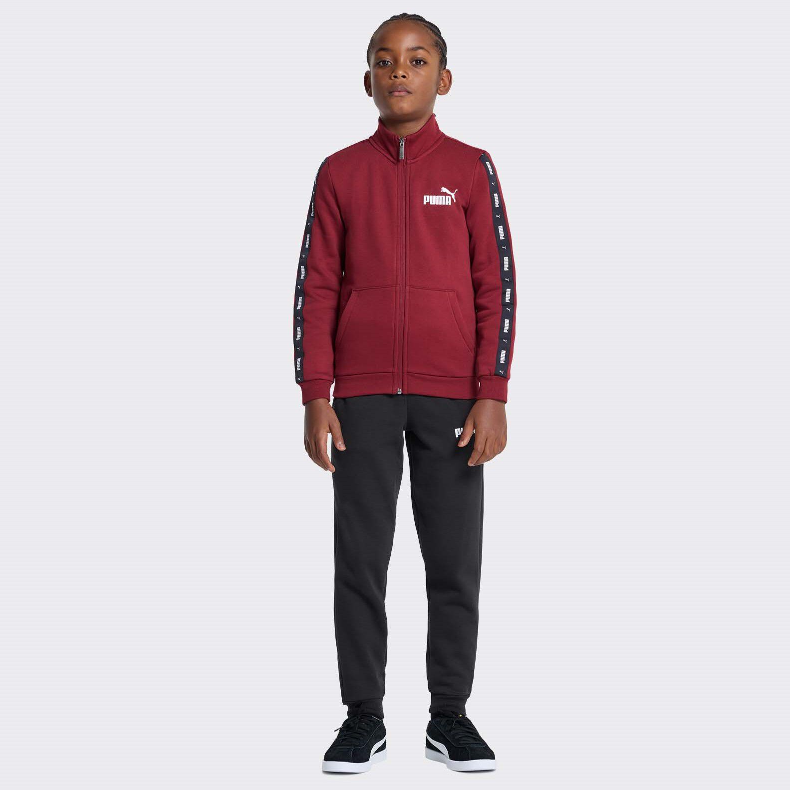 Puma Boys Red & Black Logo Tracksuit | Junior Couture