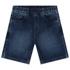 Boys Blue Denim Shorts, 1, hi-res