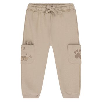 Younger Boys Beige Lion Joggers