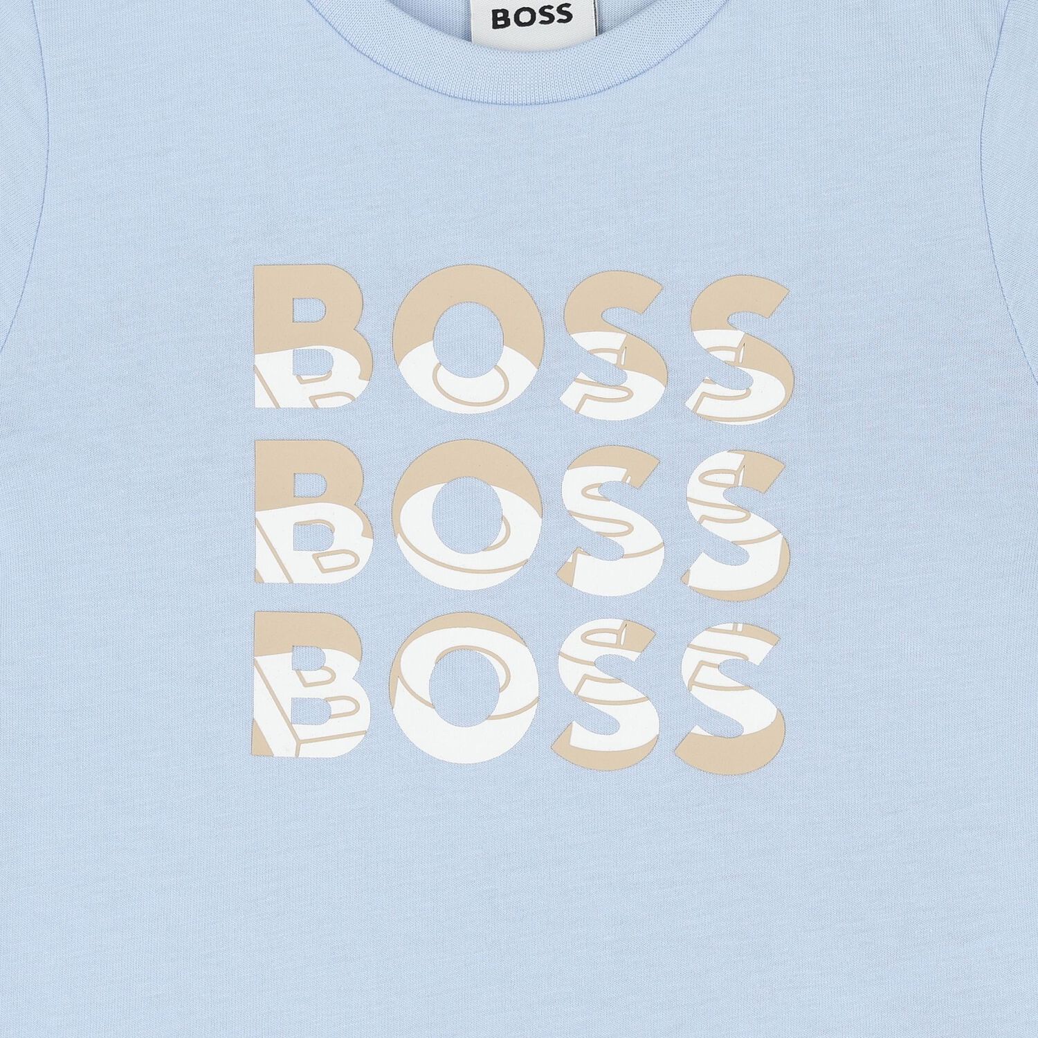 تيشيرت اولاد بالشعار باللون الازرق, 3, hi-res