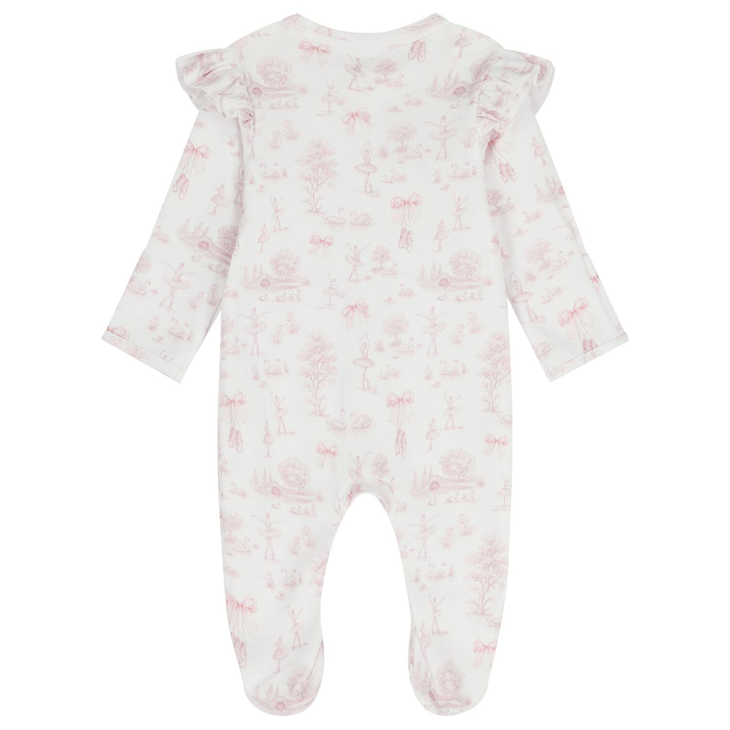 Baby Girls White & Pink Swan Babygrow Gift Set , 1, hi-res