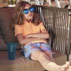 Boys Blue Turtle Swim Shorts, 1, hi-res
