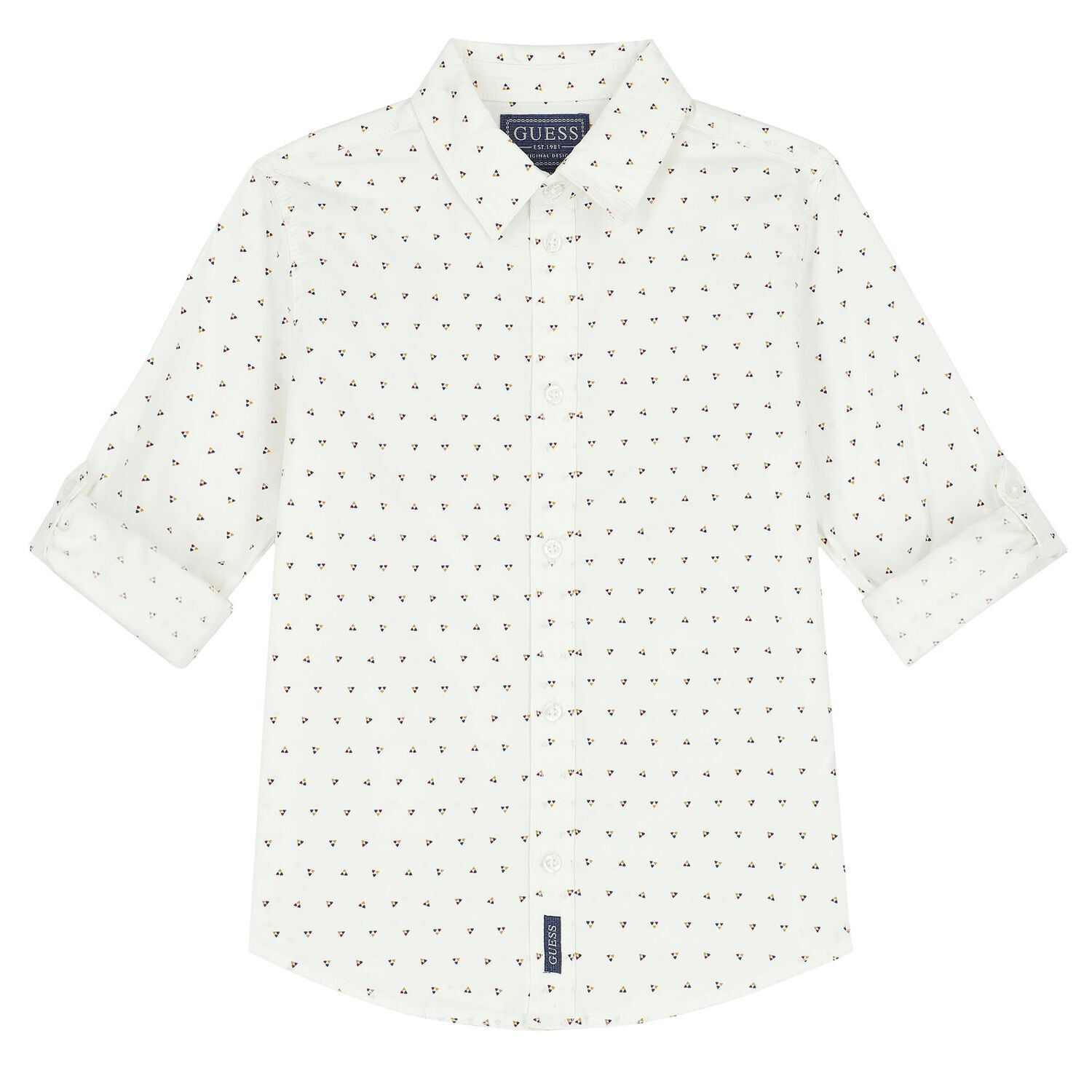 Boys White Logo Shirt, 1, hi-res image number null