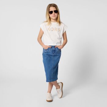 Girls White Logo T-Shirt
