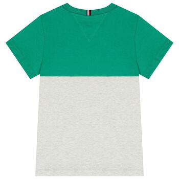 Boys Green & Grey Logo T-Shirt