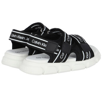 Black & White Logo Sandals