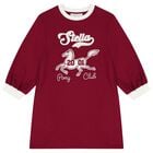 Girls Burgundy Horse Logo Dress, 1, hi-res