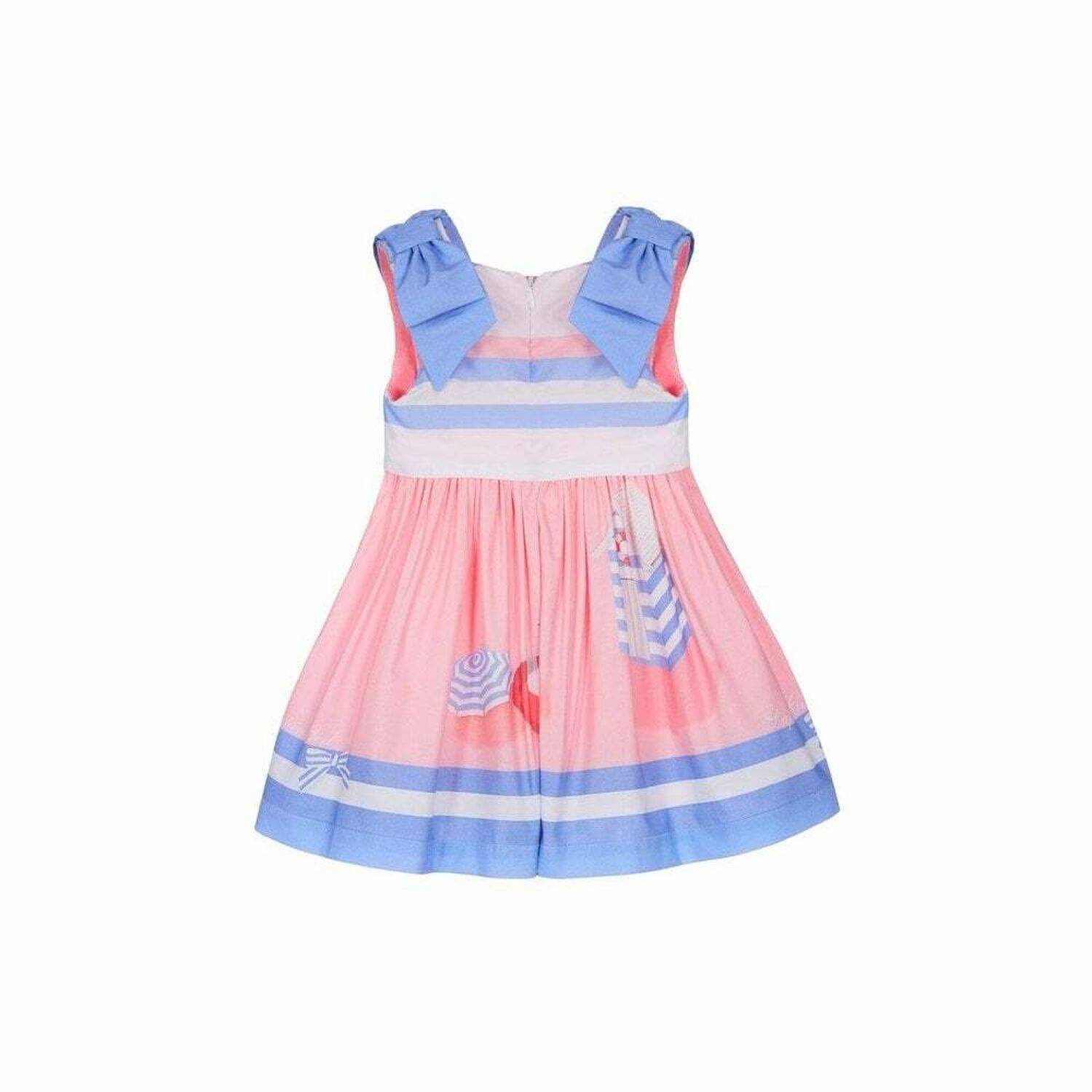 Girls Pink, White & Blue Dress, 1, hi-res